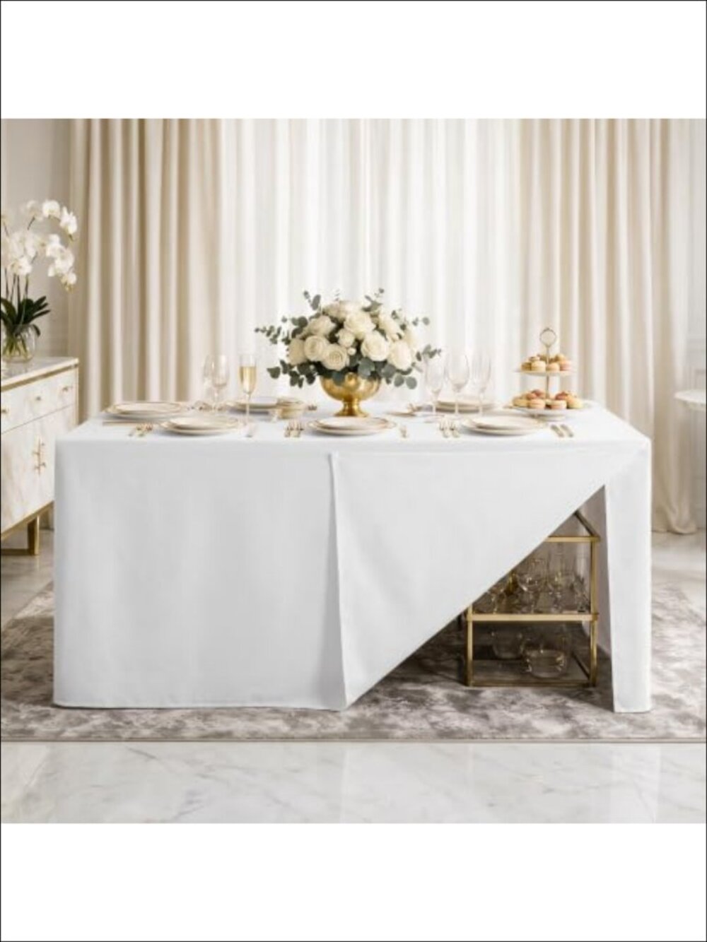 Waterproof Fitted Polyester Tablecloth 6ft Rectangular - Picture 5 of 6